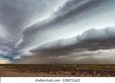 Dramatic Clouds And Dark Sky Ahead Of A Storm. 