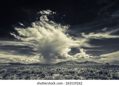 Dramatic Clouds In Desert Monsoon Build Up