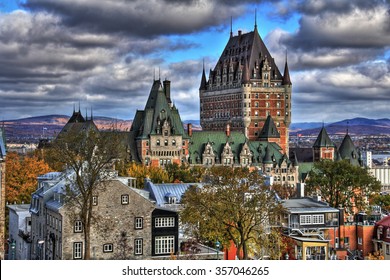 Dramatic clouds HDR in Old Quebec - Canada. High Dynamic Range picture.