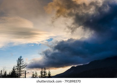 Dramatic clouds on the mountains