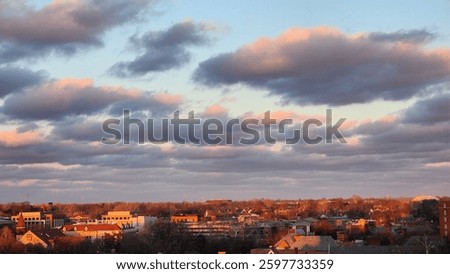 Dramatic clouds over a campus 