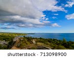 Dramatic clouds over the coast of croatia landscape