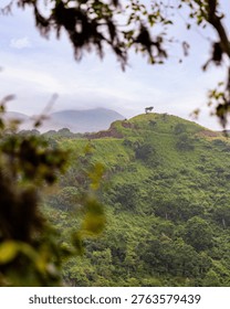 Dramatic clouds over the lush hills in the Highlands of Santa Cruz - Galapagos Islands, Ecuador