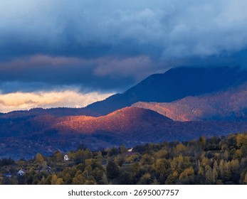 dramatic clouds over the mountains 