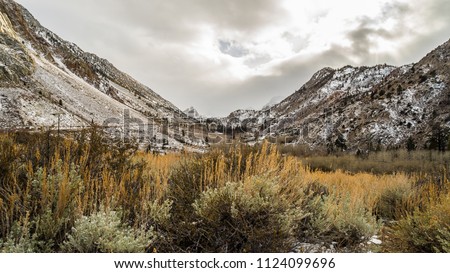 Dramatic clouds over the Sierra Nevada mountains.