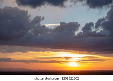Dramatic clouds sky at sunset