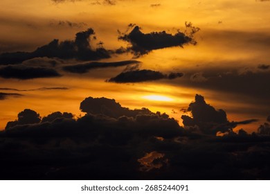 Dramatic clouds and sunset scenery