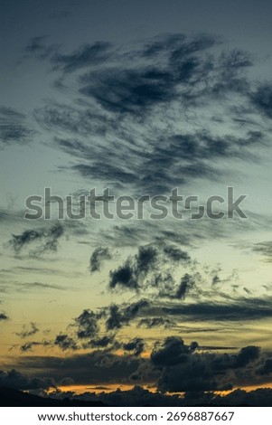 Dramatic Clouds at Sunset. Sky background