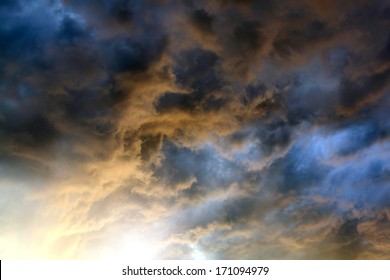 Dramatic Cloudscape Area with Ray of Light