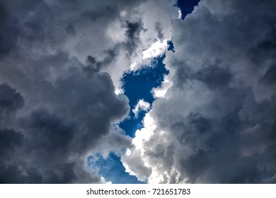 Dramatic Cloudscape Background with Blue Sky