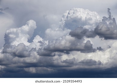 dramatic Cloudscape, blue sky with white clouds.