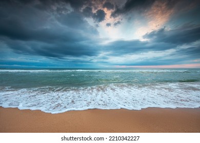 Dramatic Cloudscape Over The Sea, Sunrise Shot