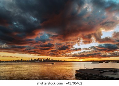 dramatic cloudscape at sunset