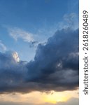 Dramatic Cloudscape and Sunset Over a Blue Sky