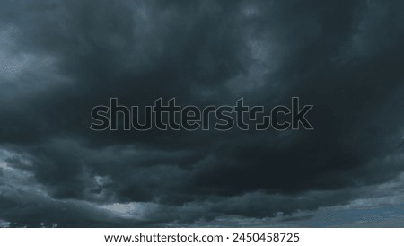 Dramatic Cloudy Rainy Sky. Movement Of Gloomy Clouds Across Sky. Threatening Rain.