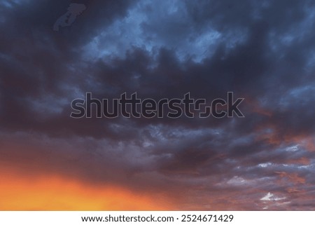 Dramatic Cloudy Sky, Evening Sky, Bavaria, Germany, Europe