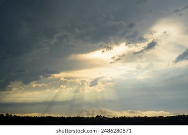 Dramatic cloudy sky and horizon