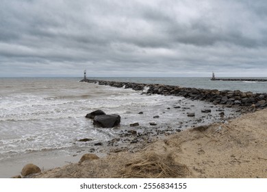 Dramatic Cloudy Sky Over Long Island Beach