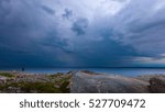 Dramatic cloudy sky over the sea in Sweden