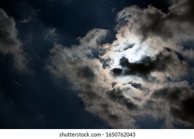 Dramatic cloudy sky. Sun and clouds
