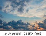 Dramatic Cloudy Sky at Sunset, Evening Sky with Dramatic Clouds, beautiful bright clouds background.