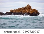 Dramatic coastal high power waves crashing over rocks - Atlantic Ocean, South Africa