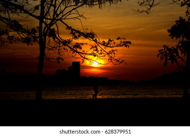 Dramatic color sunset 
