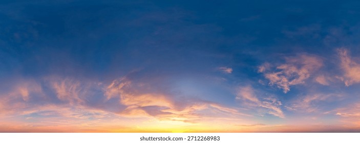 Dramatic Colorful Cloudscape Sky. Nature Background Sunset or Sunrise Twilight