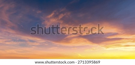 Dramatic Colorful Cloudscape Sky. Nature Background Sunset or Sunrise Twilight