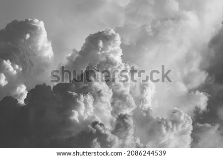 dramatic cumulonimbus cloud at sunset