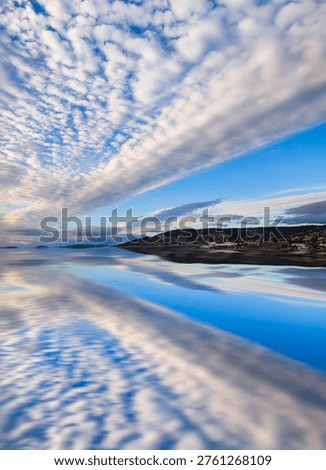 Dramatic cumulus cloudscape over the Tasman Sea in Hobart, Tasmania, Australia