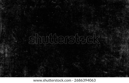 A dramatic, dark, and abstract background texture featuring a black surface heavily overlaid with white dust, scratches, and grain, ideal as a subtle grunge or distressed overlay.