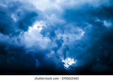 Dramatic Dark Clouds before Thunder Storm and Rain