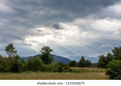 dramatic dark clouds landscape