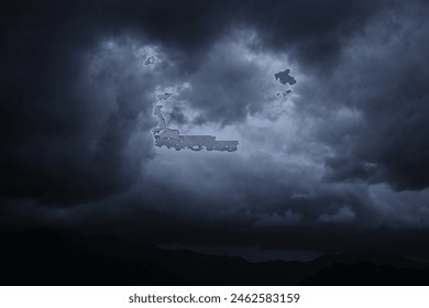 dramatic dark clouds in the sky, dark storm clouds in a dark sky before rain,beautiful landscape with cloudy sky