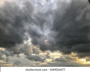 dramatic dark grey clouds before storm background