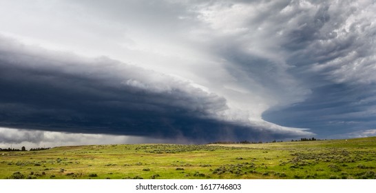 Dramatic Dark Storm Clouds Ahead Of A Severe Thunderstorm