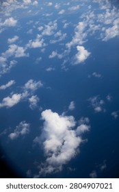 Dramatic Deep Blue Cloudscape Over the Caribbean Sea from Above