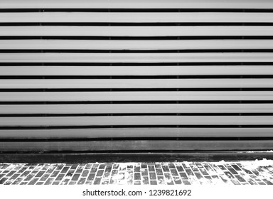 Dramatic empty wooden wall at winter street background