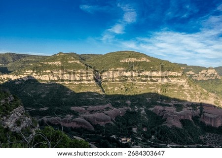 Dramatic Eocene rock formations of the Cingles de Bertí escarpment, Barcelona, Catalonia