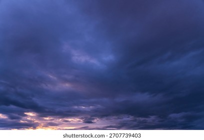Dramatic evening sky with colorful clouds after storm.  