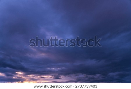 Dramatic evening sky with colorful clouds after storm.  