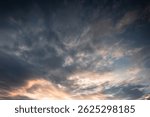 Dramatic Evening Sky With Illuminated Clouds During Sunset
