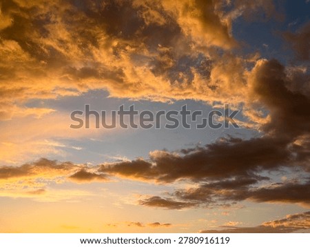Dramatic Golden Cloudscape Blue Sky Opening