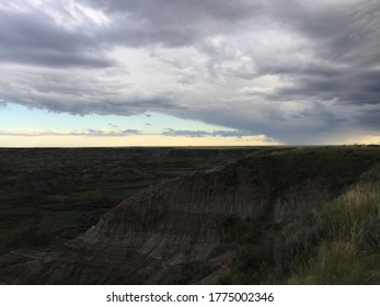 Dramatic Grey Sky In Canadian Badlands