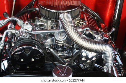 Dramatic image of high precision motor engine for car