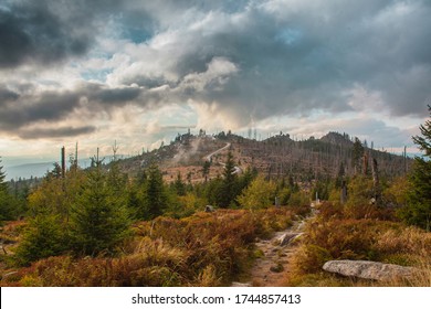 Dramatic Landscape In Bavaria. Dreisessel Mountain In Summer. 