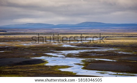 Dramatic landscape in the Þjórsárver Wetlands, deep inside the central highlands of Iceland. 