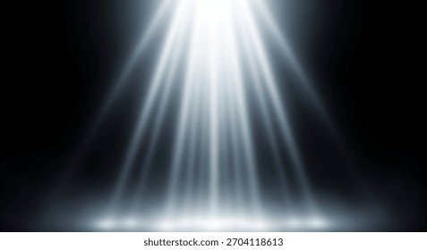 Dramatic Light Beams Shining Down with Stage Spotlight, Black Background, and Abstract Concept. - Powered by Shutterstock - Get 15% off with code: PIKWIZARD15