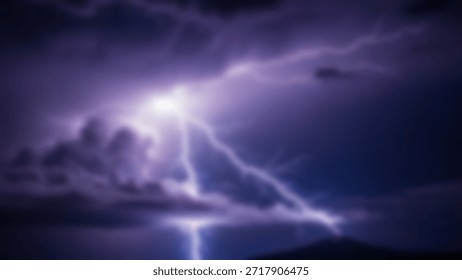 A dramatic lightning storm illuminates a mountain peak under a menacing, dark sky.